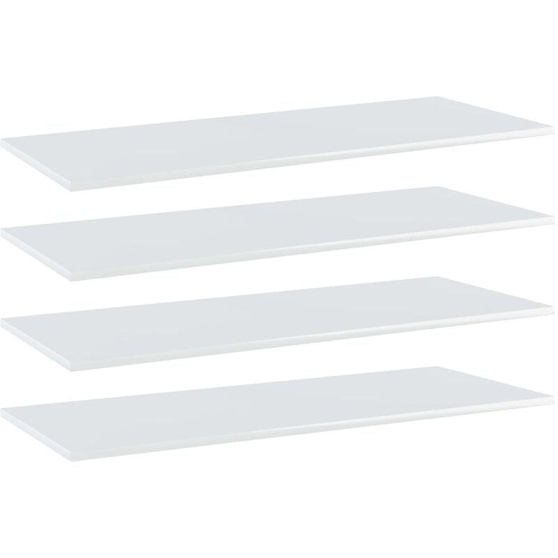 

Estantes estantería 4 uds aglomerado blanco brillo 100x40x1,5cm - Blanco