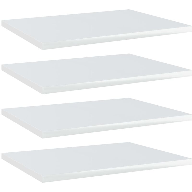 

Estantes estantería 4 uds aglomerado blanco brillo 40x30x1,5 cm - Blanco