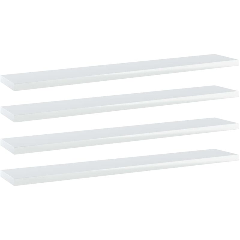 

Estantes estantería 4 uds aglomerado blanco brillo 60x10x1,5 cm - Blanco