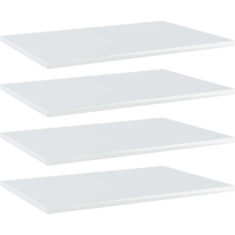 

vidaXL Estantes estantería 4 uds aglomerado blanco brillo 60x40x1,5 cm - Blanco