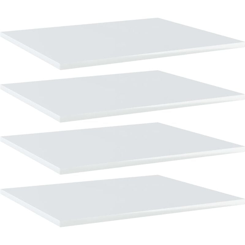 

vidaXL Estantes estantería 4 uds aglomerado blanco brillo 60x50x1,5 cm - Blanco