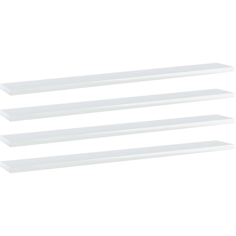 

Estantes estantería 4 uds aglomerado blanco brillo 80x10x1,5 cm - Blanco