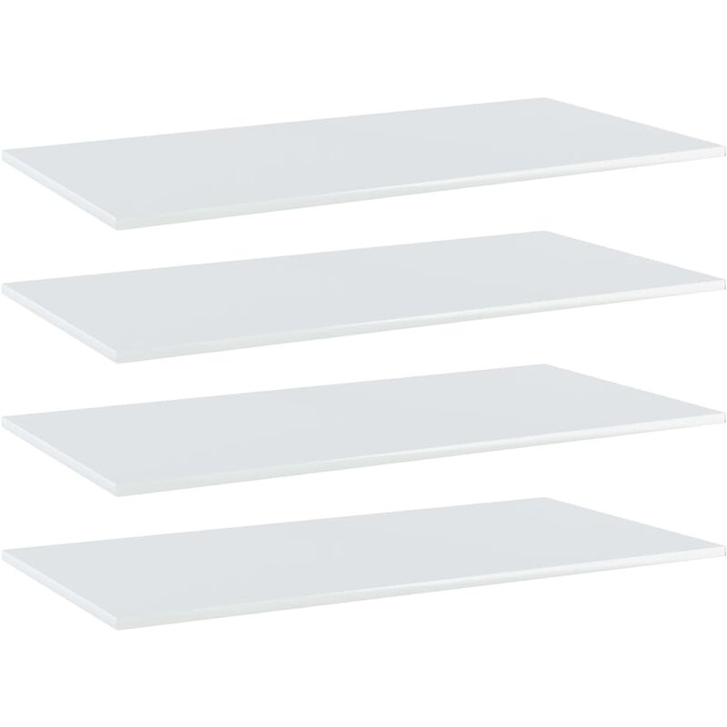 

Estantes estantería 4 uds aglomerado blanco brillo 80x20x1,5 cm - Blanco