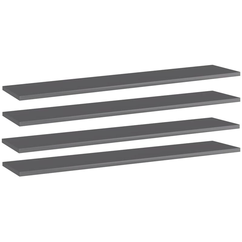 

Estantes estantería 4 uds aglomerado gris brillo 100x20x1,5 cm - Gris
