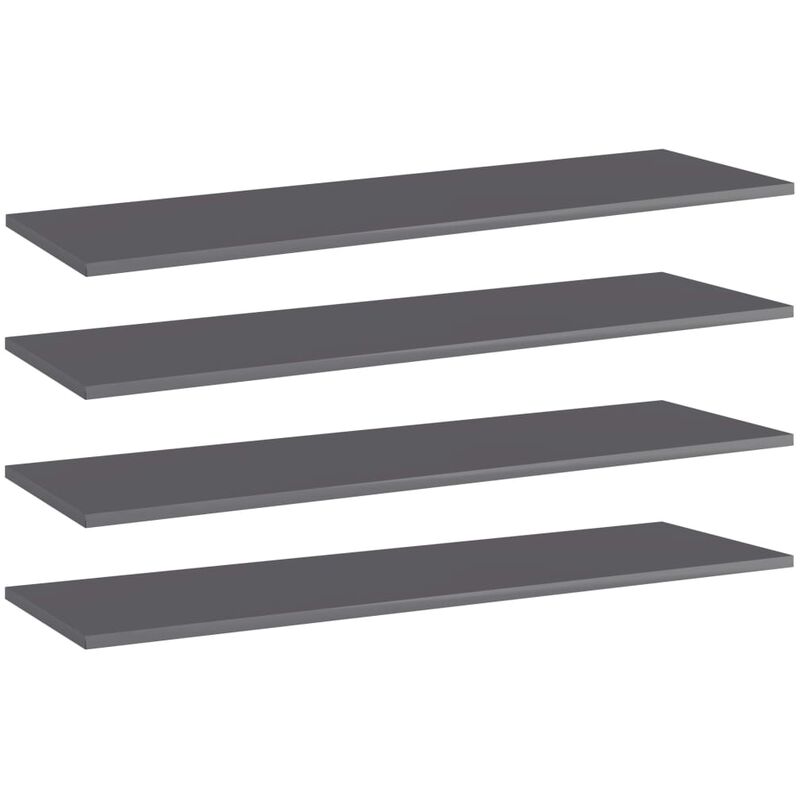 

Estantes estantería 4 uds aglomerado gris brillo 100x30x1,5cm - Gris