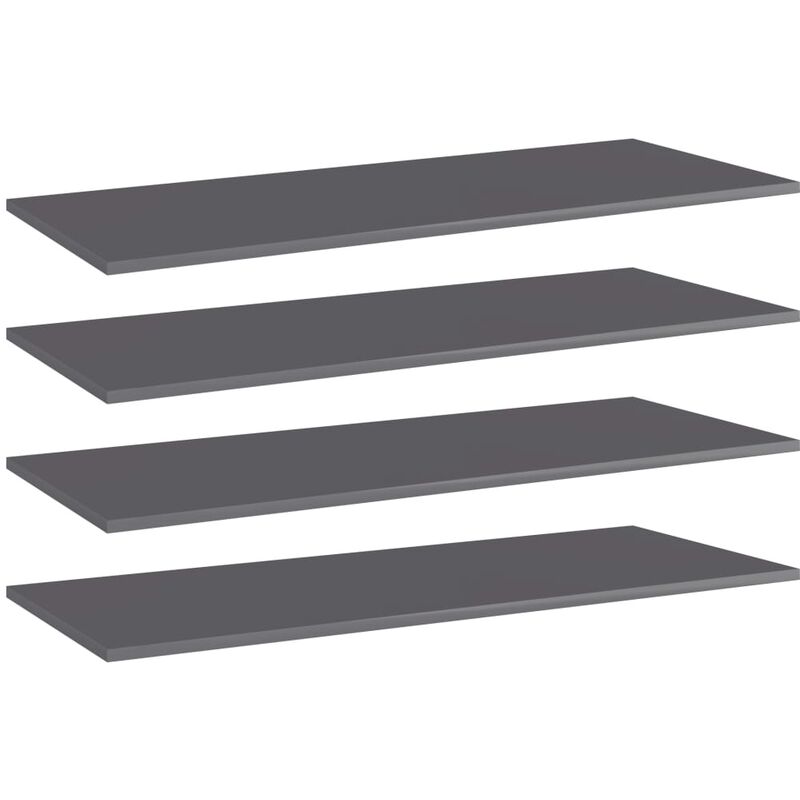 

Estantes estantería 4 uds aglomerado gris brillo 100x40x1,5cm - Gris