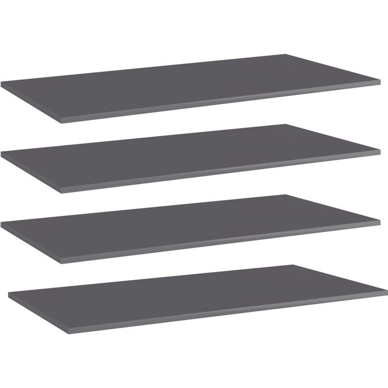 

Estantes estantería 4 uds aglomerado gris brillo 100x50x1,5 cm - Gris