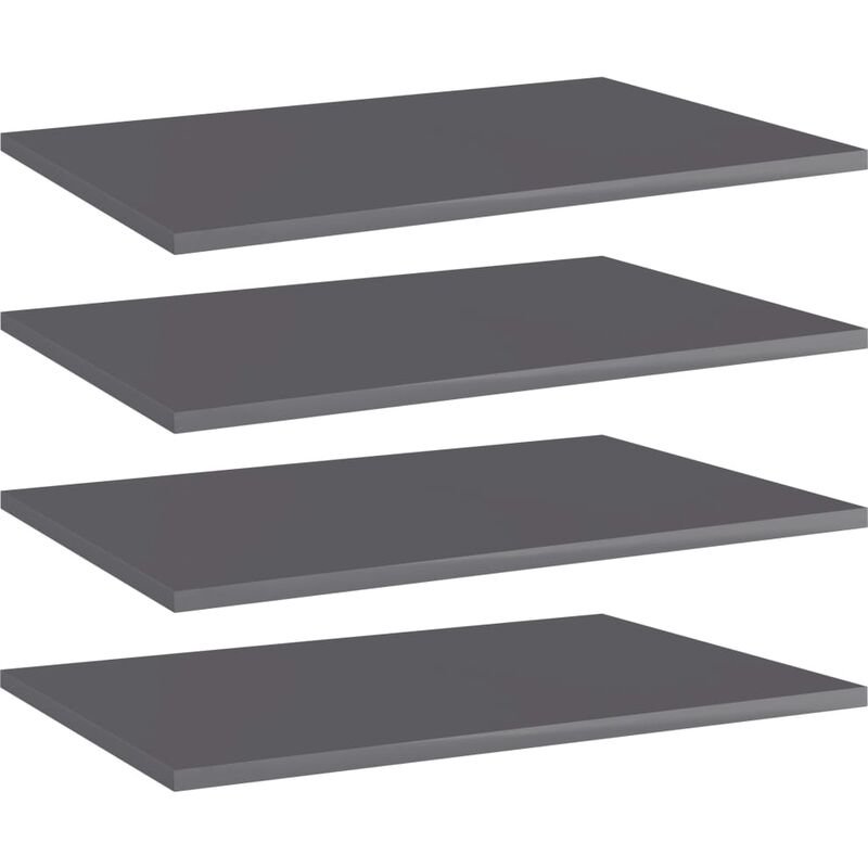 

Estantes estantería 4 uds aglomerado gris brillo 60x40x1,5 cm - Gris