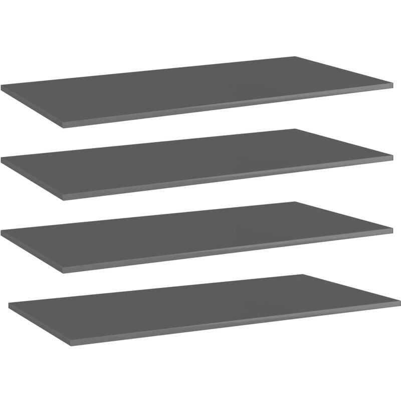 

Estantes estantería 4 uds aglomerado gris brillo 80x20x1,5 cm - Gris