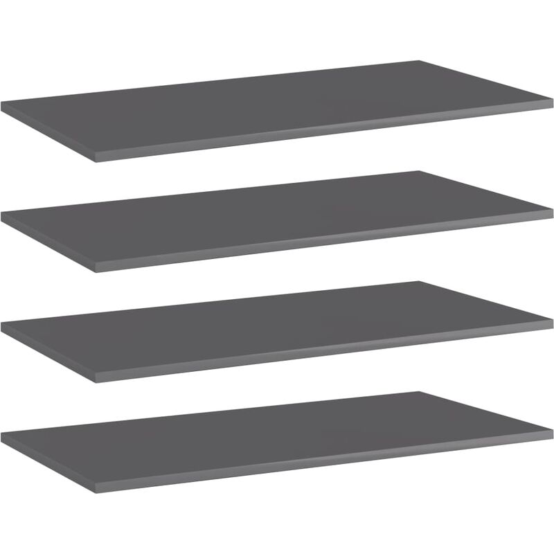 

Estantes estantería 4 uds aglomerado gris brillo 80x40x1,5 cm - Gris