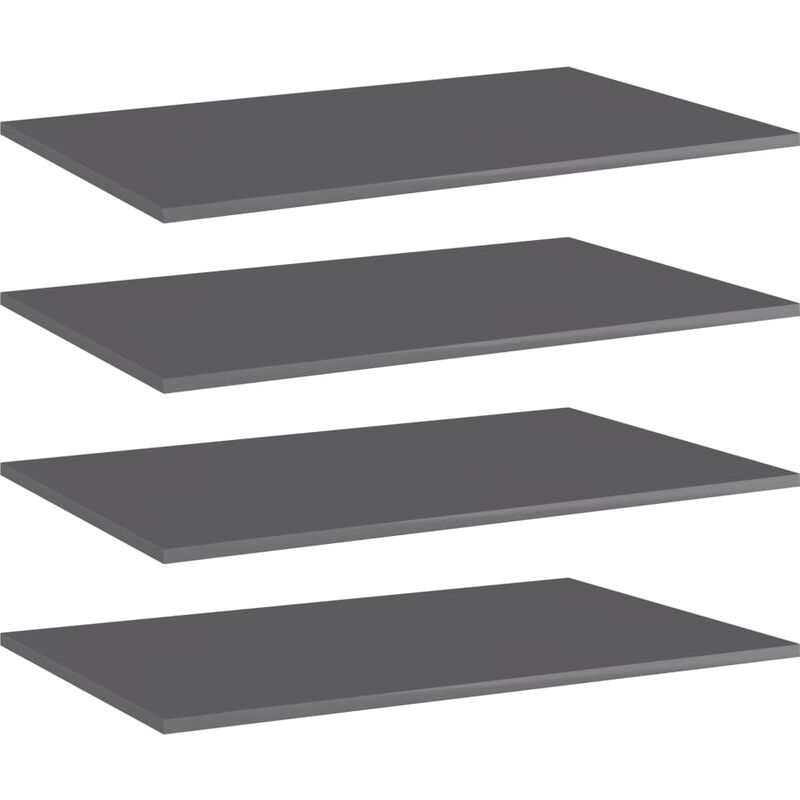

Estantes estantería 4 uds aglomerado gris brillo 80x50x1,5 cm - Gris