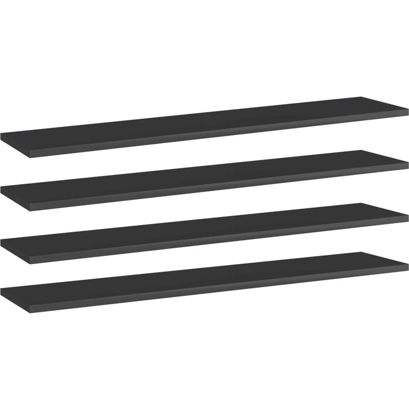

Estantes estantería 4 uds aglomerado negro brillo 100x20x1,5cm - Negro