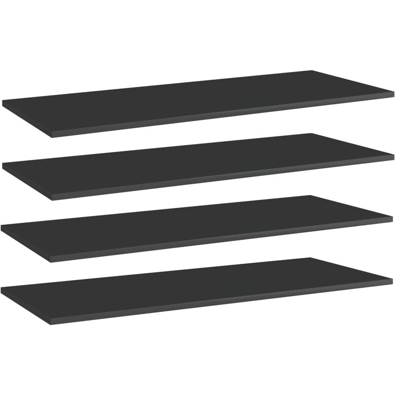 

Estantes estantería 4 uds aglomerado negro brillo 100x40x1,5 cm - Negro