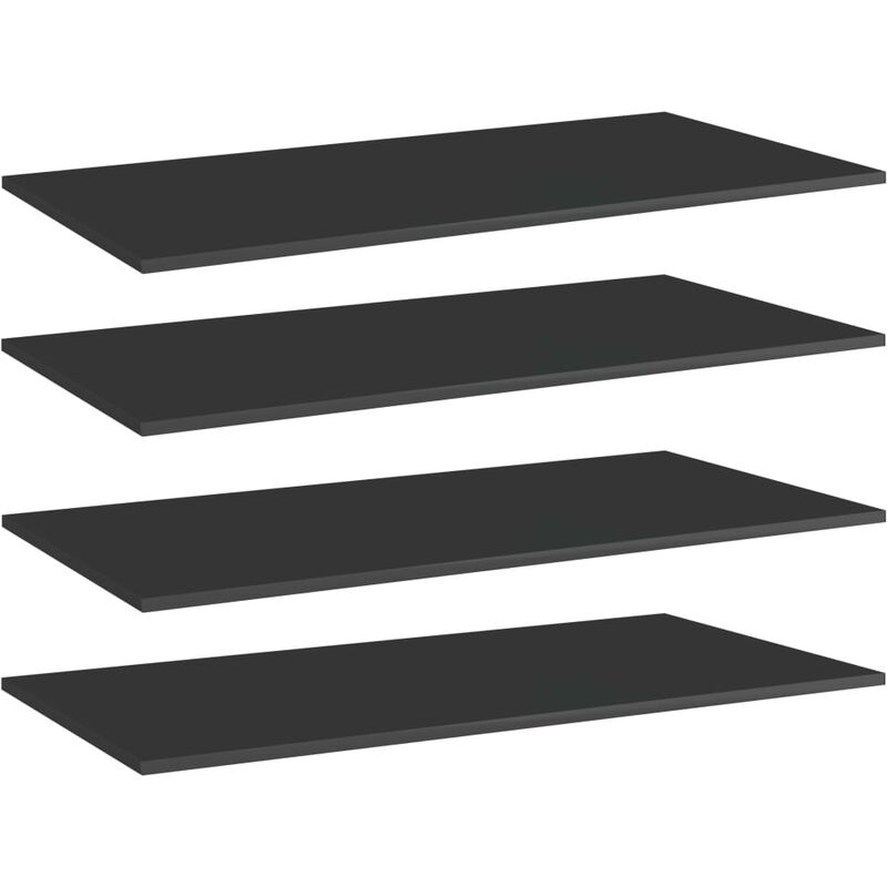

Estantes estantería 4 uds aglomerado negro brillo 80x20x1,5 cm - Negro