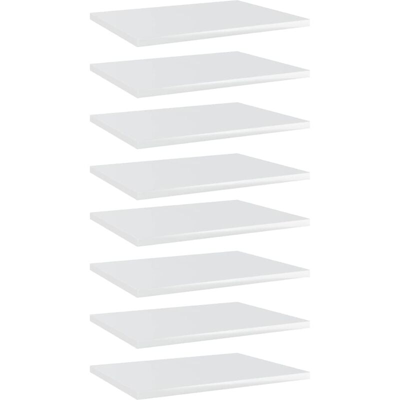 

Estantes estantería 8 uds aglomerado blanco brillo 40x30x1,5 cm - Blanco