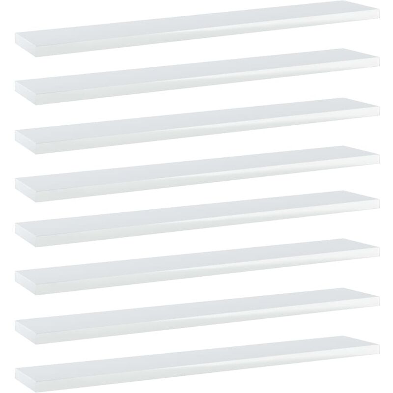 

Estantes estantería 8 uds aglomerado blanco brillo 60x10x1,5 cm - Blanco