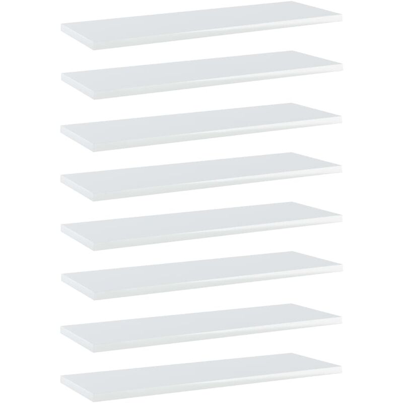 

Estantes estantería 8 uds aglomerado blanco brillo 60x20x1,5 cm - Blanco