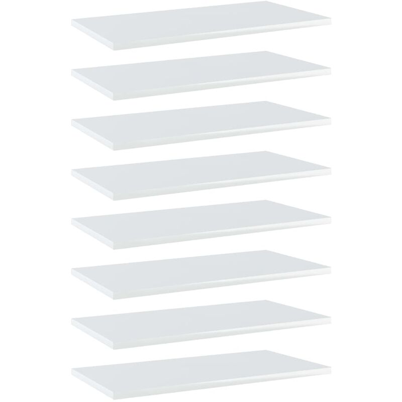 

Estantes estantería 8 uds aglomerado blanco brillo 60x30x1,5 cm - Blanco
