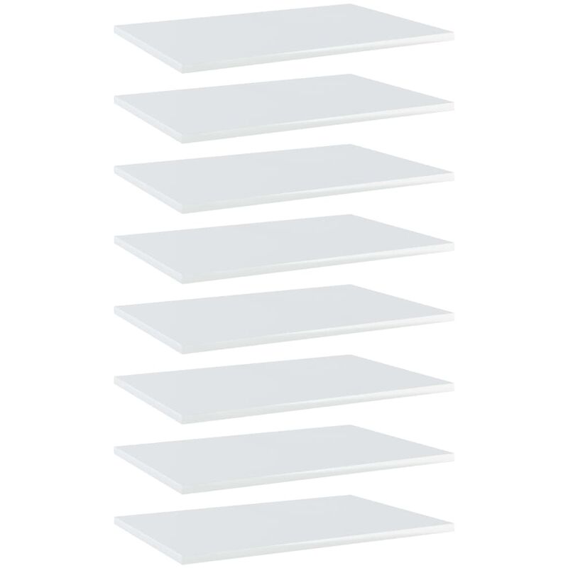 

Estantes estantería 8 uds aglomerado blanco brillo 60x40x1,5 cm - Blanco