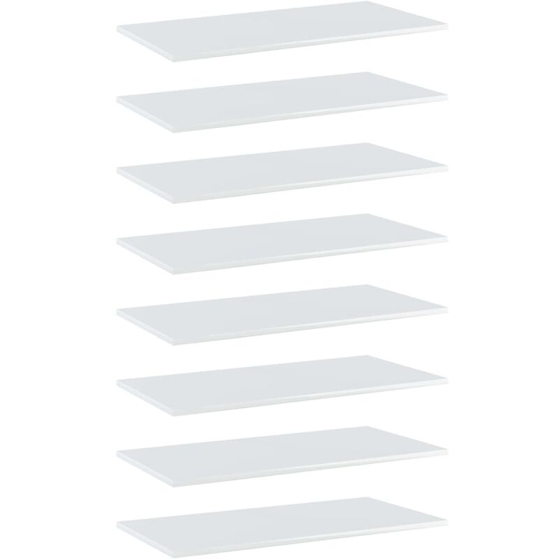 

Estantes estantería 8 uds aglomerado blanco brillo 80x40x1,5 cm - Blanco