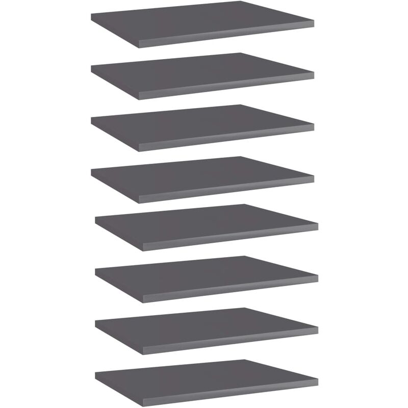 

Estantes estantería 8 uds aglomerado gris brillo 40x30x1,5 cm - Gris