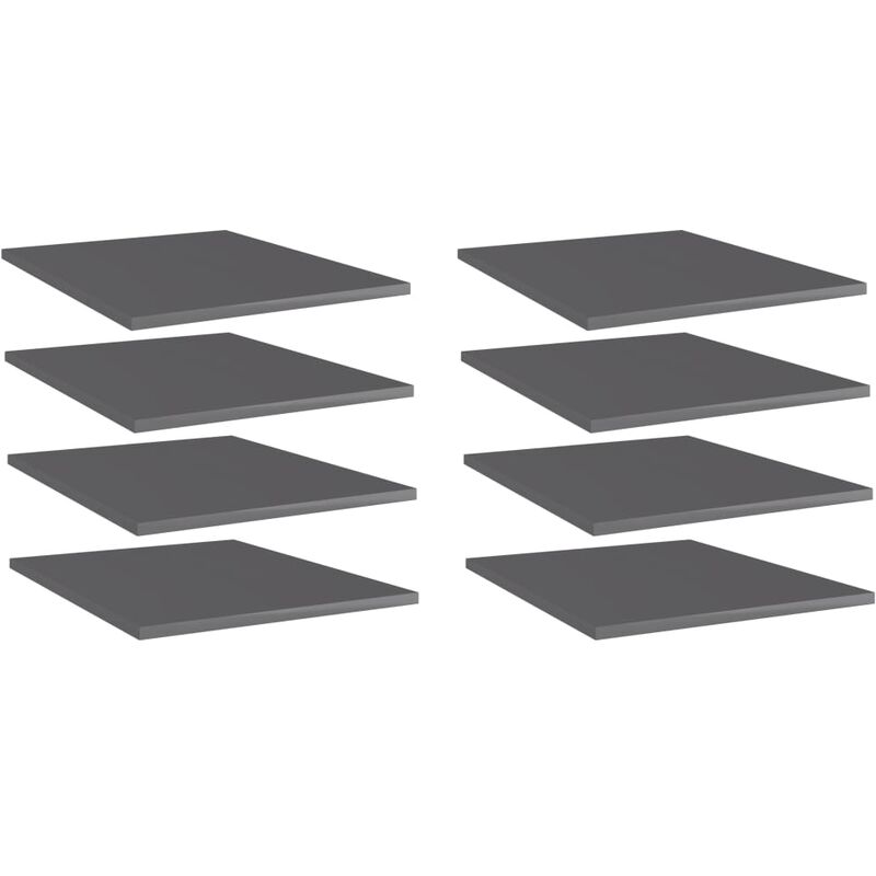 

Estantes estantería 8 uds aglomerado gris brillo 40x50x1,5 cm - Gris