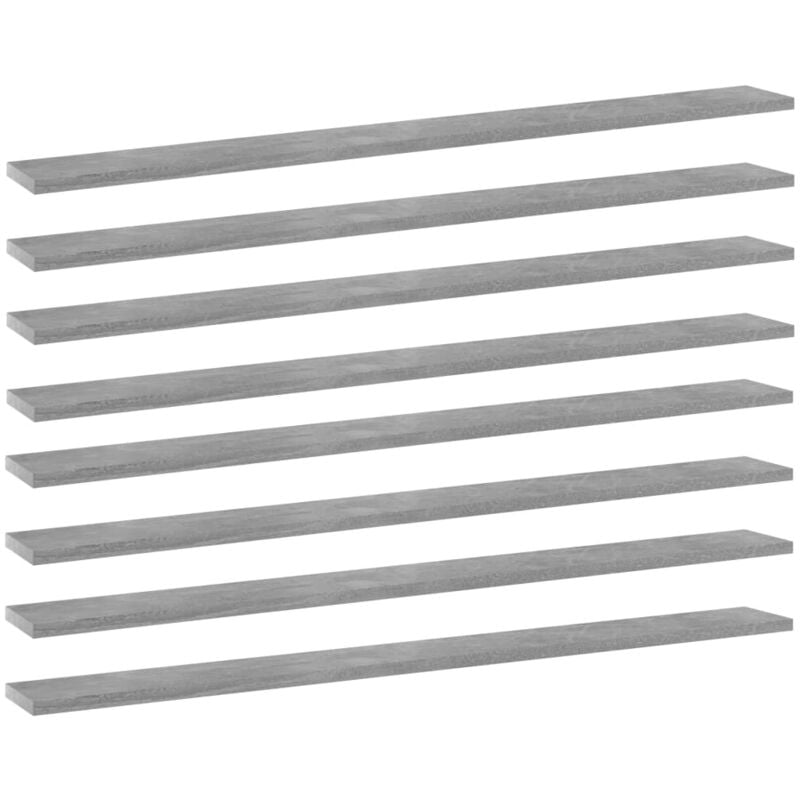 

Estantes estantería 8 uds aglomerado gris hormigón 100x10x1,5 cm - Gris