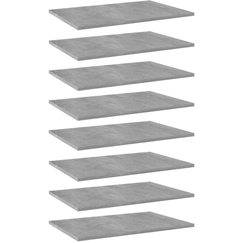 

Estantes estantería 8 uds aglomerado gris hormigón 60x40x1,5 cm - Gris