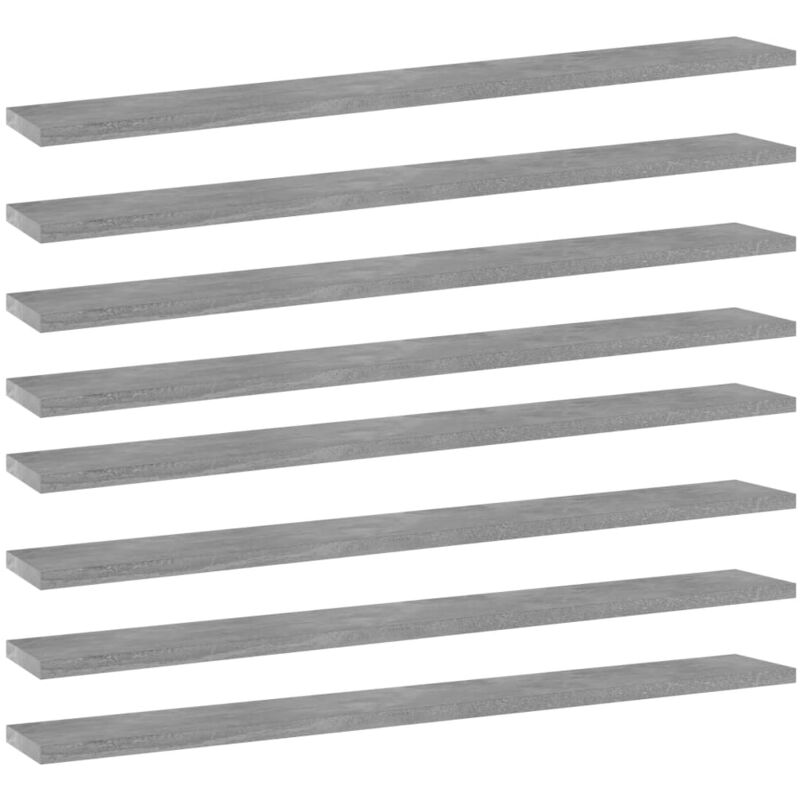 

Estantes estantería 8 uds aglomerado gris hormigón 80x10x1,5 cm - Gris