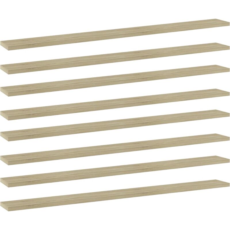 

Estantes estantería 8 uds aglomerado roble Sonoma 100x10x1,5 cm - Marrón