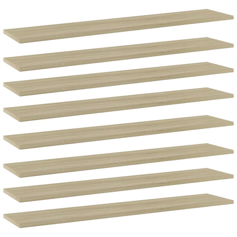 

Estantes estantería 8 uds aglomerado roble Sonoma 100x20x1,5 cm - Marrón