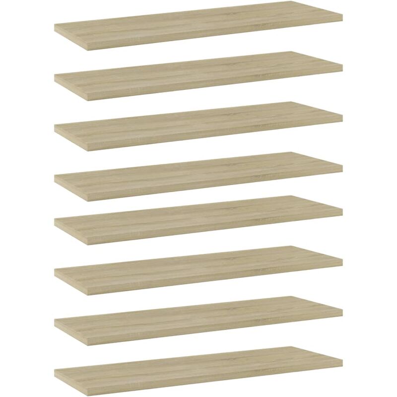 

Estantes estantería 8 uds aglomerado roble Sonoma 60x20x1,5 cm - Marrón