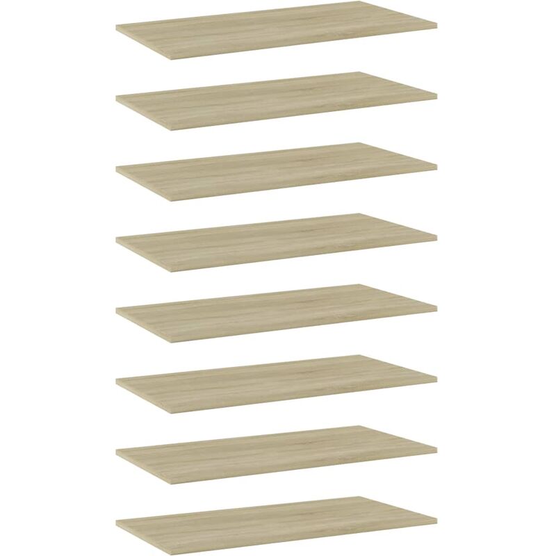 

Estantes estantería 8 uds aglomerado roble Sonoma 80x40x1,5 cm - Marrón