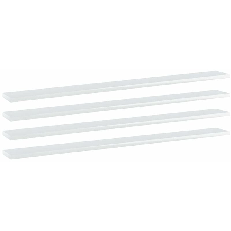 

Estantes estanteria 4 uds aglomerado blanco brillo 100x10x1,5cm