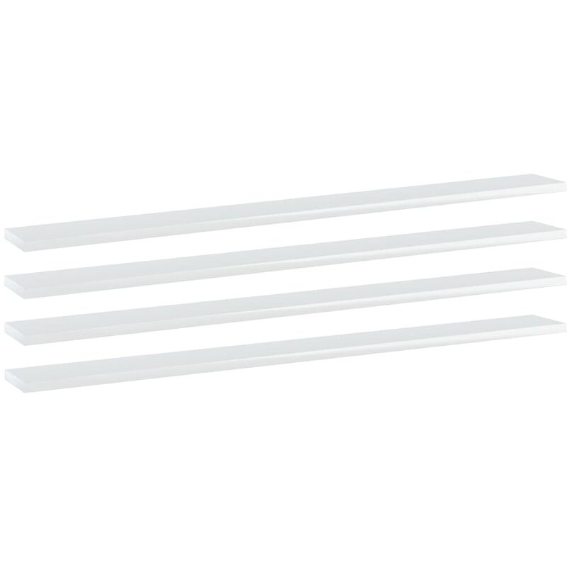 

Estantes estantería 4 uds aglomerado blanco brillo 100x10x1,5cm