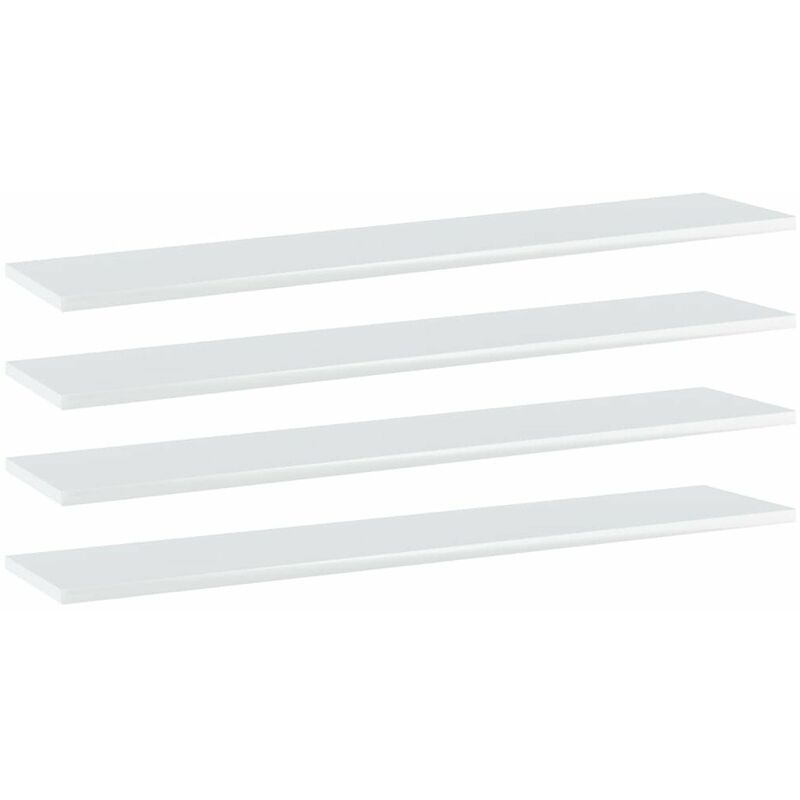 

Estantes estanteria 4 uds aglomerado blanco brillo 100x20x1,5cm