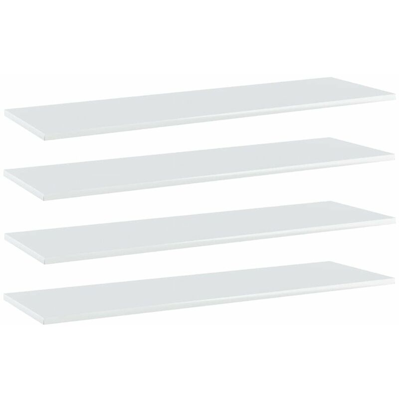 

Estantes estanteria 4 uds aglomerado blanco brillo 100x30x1,5cm