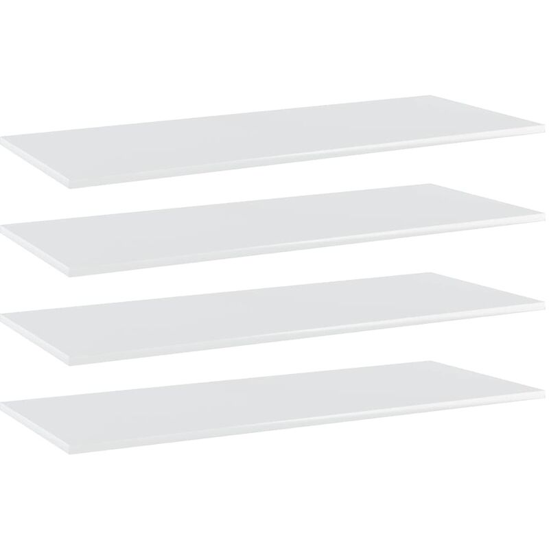 

Estantes estantería 4 uds aglomerado blanco brillo 100x40x1,5cm