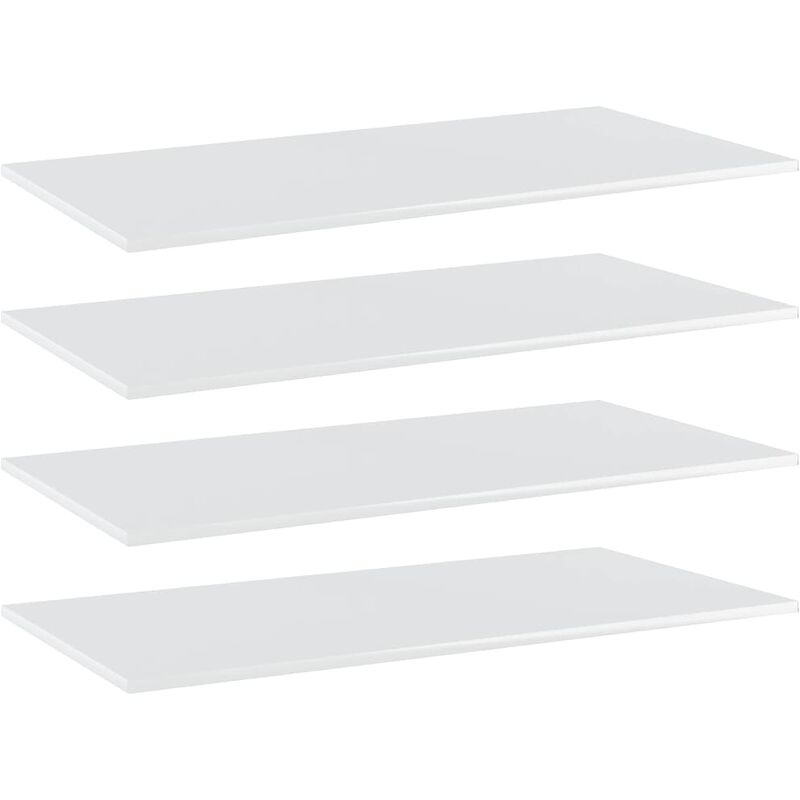 

Estantes estantería 4 uds aglomerado blanco brillo 100x50x1,5cm