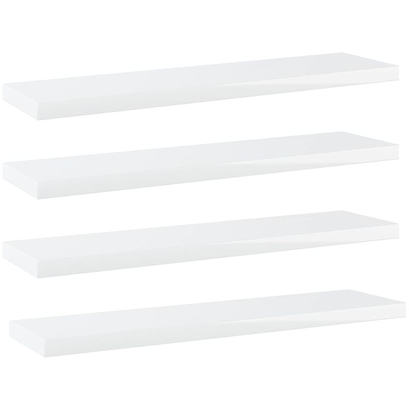 

Estantes estantería 4 uds aglomerado blanco brillo 40x10x1,5 cm