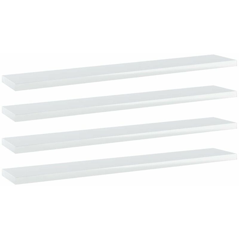 

Estantes estanteria 4 uds aglomerado blanco brillo 60x10x1,5 cm