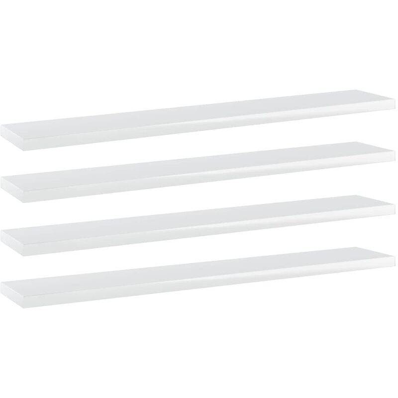 

BHD - Estantes estantería 4 uds aglomerado blanco brillo 60x10x1,5 cm