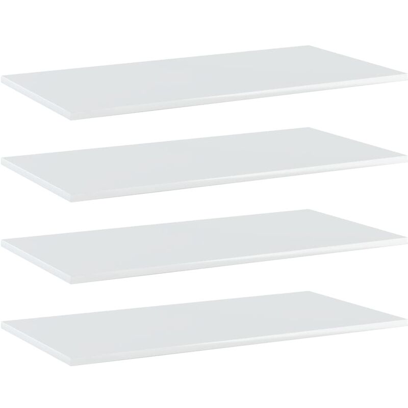 

Estantes estantería 4 uds aglomerado blanco brillo 80x40x1,5 cm