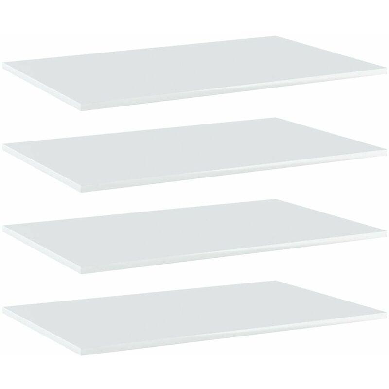

Estantes estanteria 4 uds aglomerado blanco brillo 80x50x1,5 cm