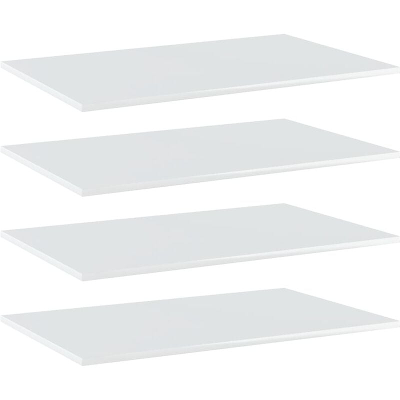 

Estantes estantería 4 uds aglomerado blanco brillo 80x50x1,5 cm