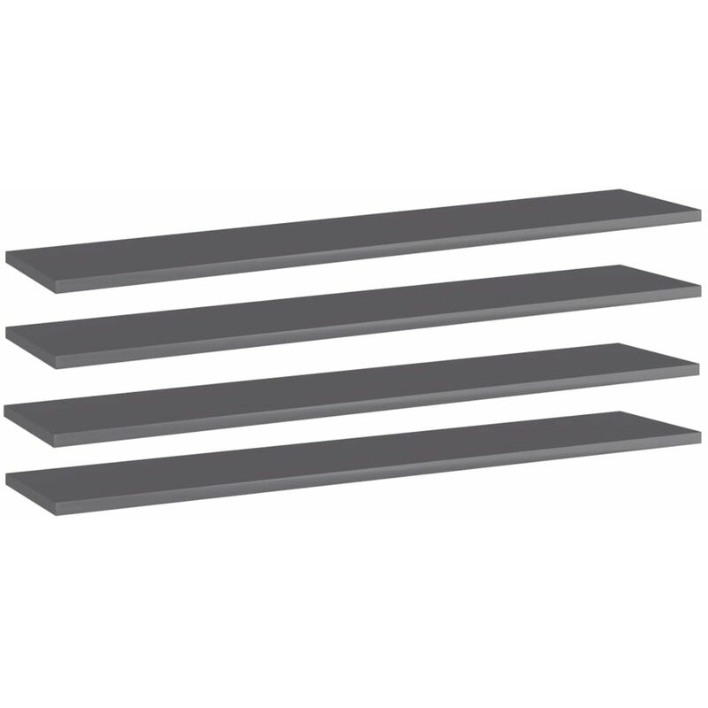 

Estantes estanteria 4 uds aglomerado gris brillo 100x20x1,5 cm
