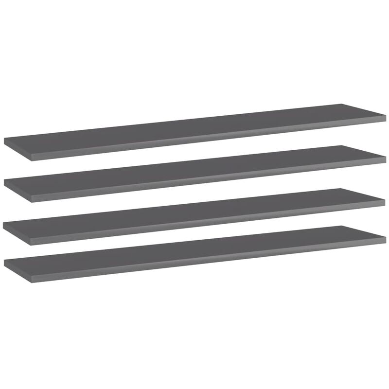 

Estantes estantería 4 uds aglomerado gris brillo 100x20x1,5 cm