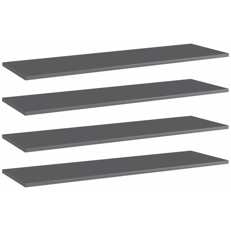 

Estantes estanteria 4 uds aglomerado gris brillo 100x30x1,5cm