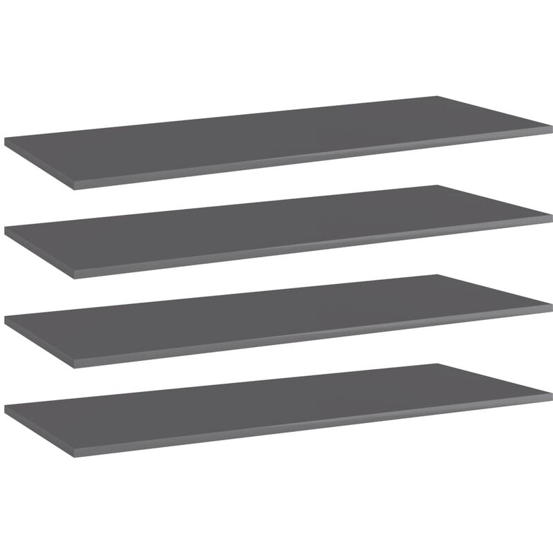 

Estantes estantería 4 uds aglomerado gris brillo 100x40x1,5cm