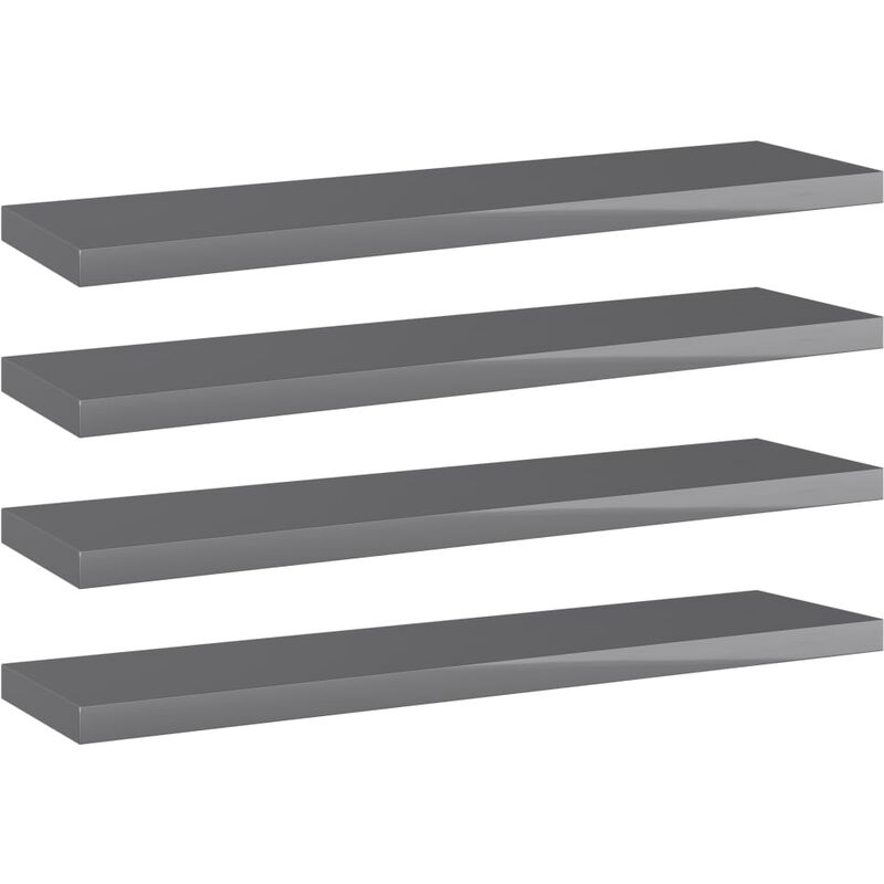 

Estantes estantería 4 uds aglomerado gris brillo 40x10x1,5 cm
